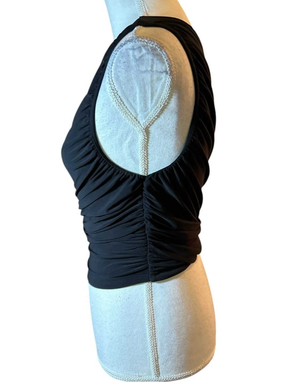 Express Black One-Shoulder Ruched Tank - Picture 5 of 9